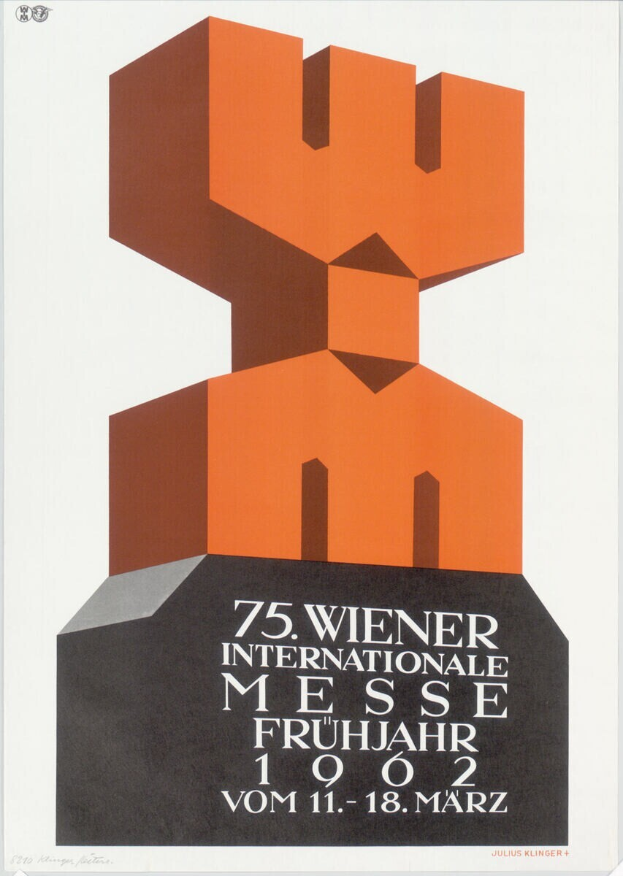 Ein Plakat für die 75. Internationale Messe Frühling in München, Deutschland, mit einem weißen Hintergrund und Text sowie einer farbenfrohen, detaillierten Skulptur in der Mitte.