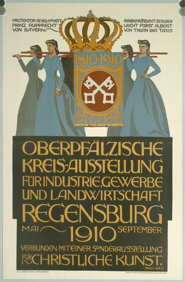 Ein Plakat für die deutsche Revolution von 1910, das eine Gruppe von Menschen und eine Krone zeigt, mit Text, der Informationen über das Ereignis enthält.