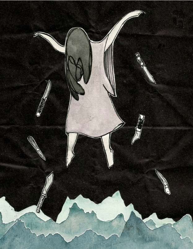 Ein Graffiti-Stück ist prominent in der Mitte des Bildes zu sehen.