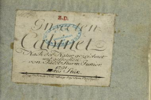 Ein altes Buch mit dem Titel "Z.D. Nürnberg, Deutschland, 1791" mit einem Stempel, der die erste Auflage anzeigt, und handgeschriebenem Text auf seinen Seiten.