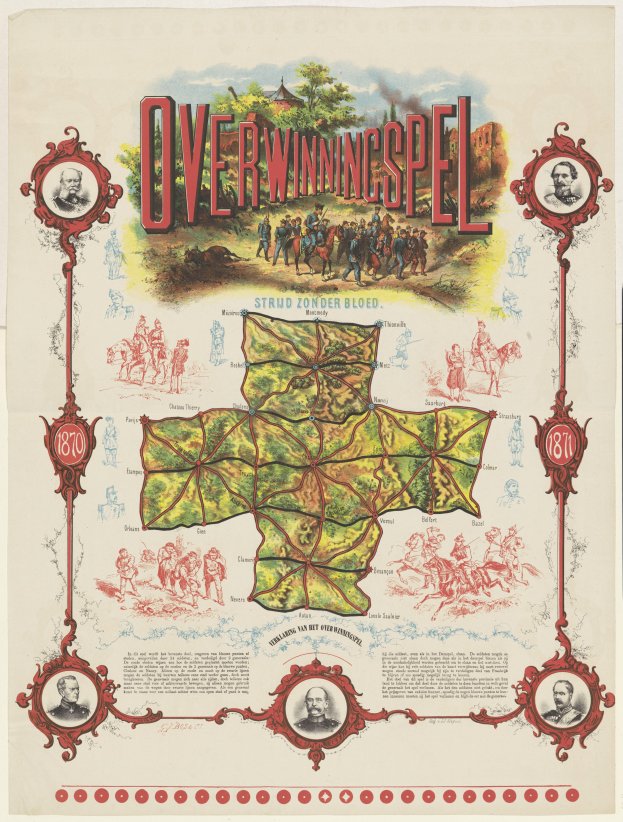 Ein buntes und detailliertes Stadtplan-Poster von Überwiningspel, Deutschland, mit lächelnden Menschen, Bäumen und klar beschrifteten Sehenswürdigkeiten.