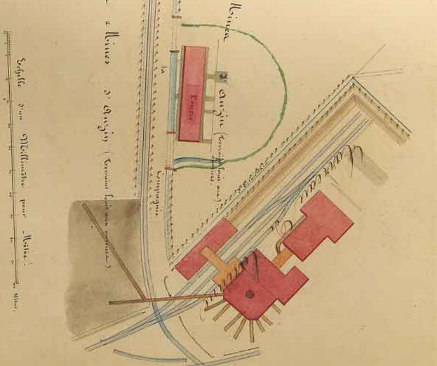 Eine Zeichnung eines Bauplans mit zahlreichen Fenstern und begleitendem Text, der die Konstruktionsdetails erläutert.