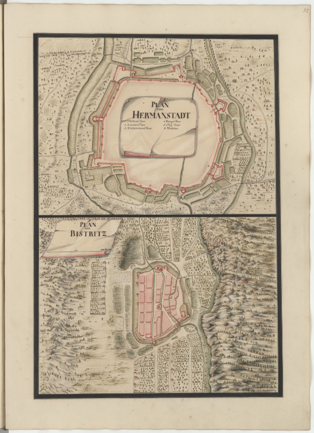 Ein altes Buch mit einer detaillierten Karte von Hamburg, Deutschland, mit Straßen, Gebäuden und Sehenswürdigkeiten, begleitet von Text, der Informationen über die Bevölkerung, Sehenswürdigkeiten und Straßen der Stadt enthält.