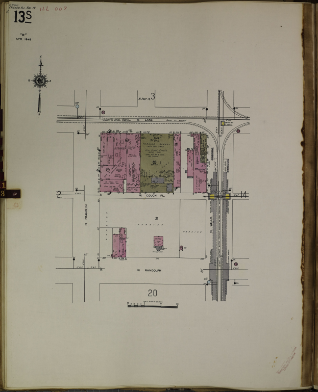 Ein aufgeschlagenes Buch mit einer detaillierten Stadtzeichnung und Texten, die einen umfassenden Überblick über die Stadt bieten.