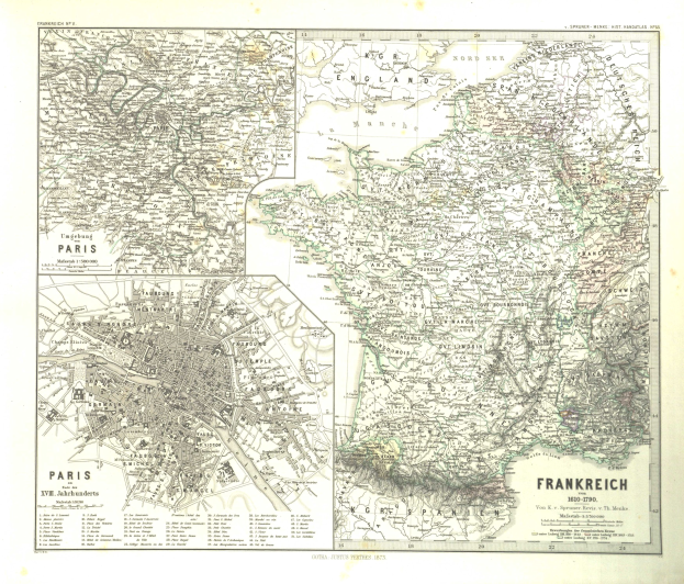 Detailierte alte Karte von Frankfurt, Deutschland aus dem Jahr 1870, die Text und Stadtlayout zeigt.